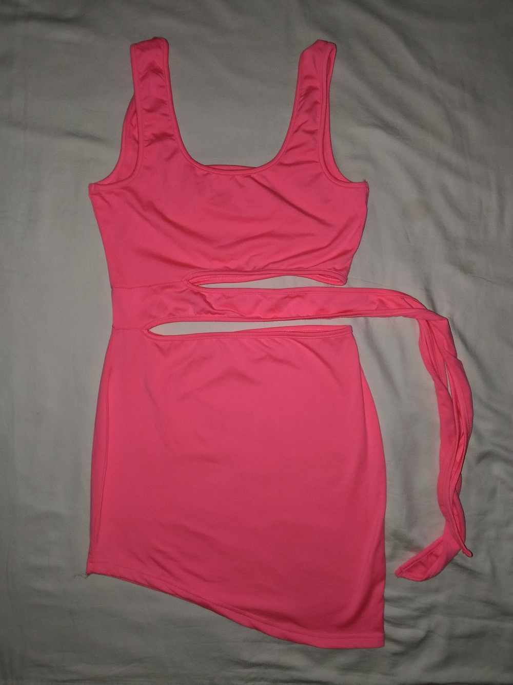 Neon Pink Cutout Bodycon Dress